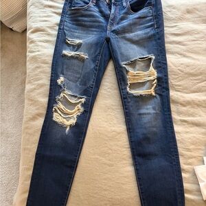 American Eagle Outfitters Ripped Blue Skinny Jeans